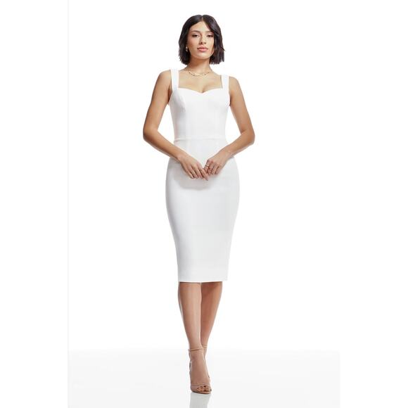 Dress The Population Nicole Sheath Dress Off White SZ Large Wedding formal event - Picture 1 of 10